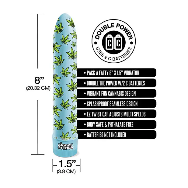 Stoner Vibes Pack A Fatty Multi Speed Vibrator, Blue Dream