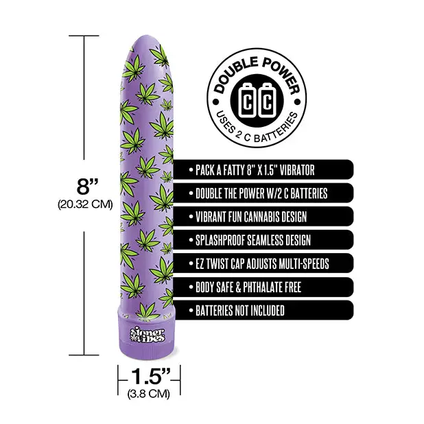 Stoner Vibes Pack A Fatty Multi Speed Vibrator, Purple Haze