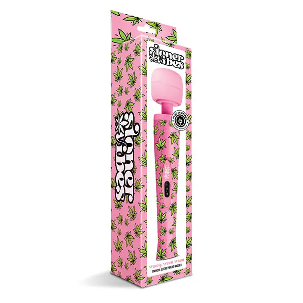 Stoner Vibes Wacky Weed Wand Massager, Pink Kush