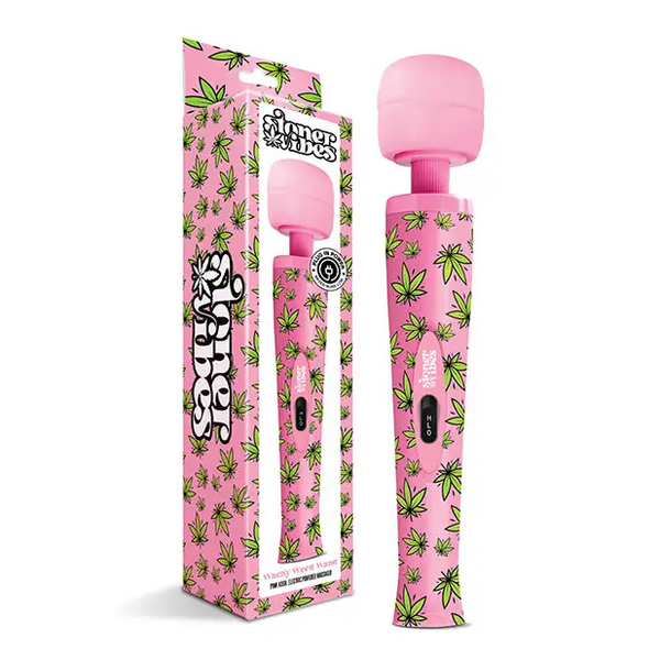 Stoner Vibes Wacky Weed Wand Massager, Pink Kush