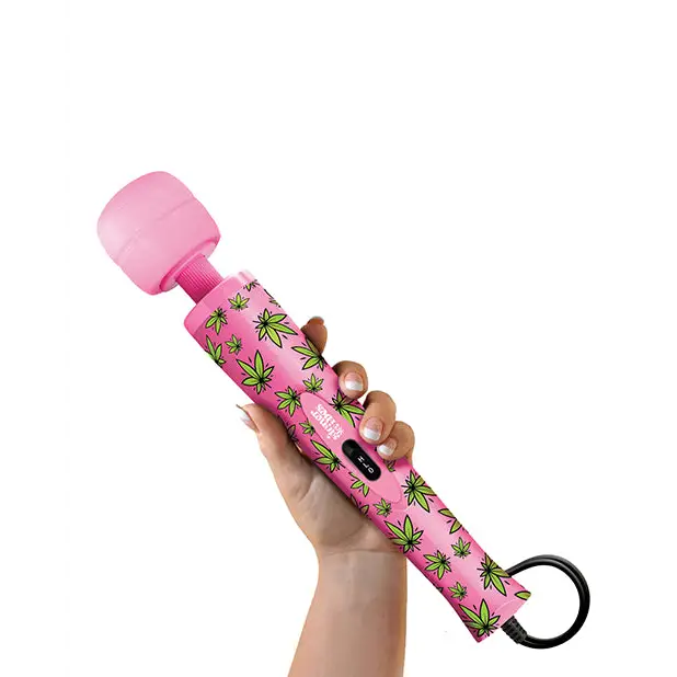 Stoner Vibes Wacky Weed Wand Massager, Pink Kush