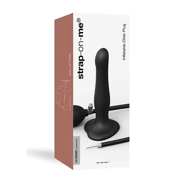 Strap on Me Inflatable Dildo Plug, Black