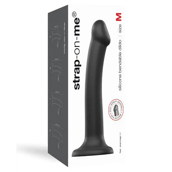Strap On Me Silicone Bendable Dildo Medium, Black