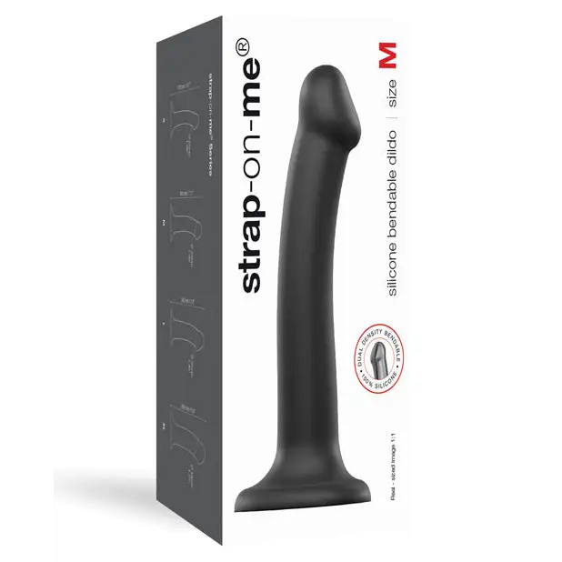 Strap On Me Silicone Bendable Dildo Medium, Black