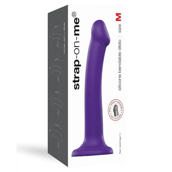 =Strap On Me Silicone Bendable Dildo Medium - Purple - Strap Ons