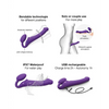 Strap on Me Vibrating Bendable Strapless Strap on Large, Purple