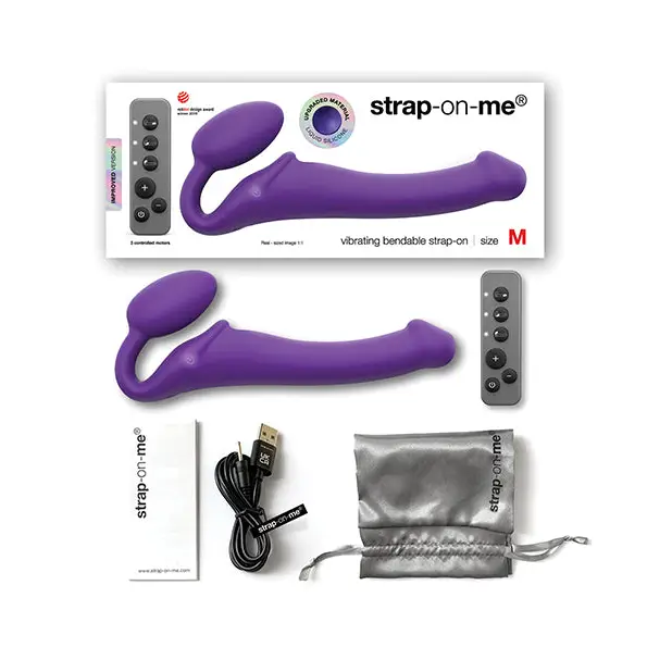 Strap on Me Vibrating Bendable Strapless Strap on Medium, Purple