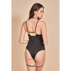 Strapped Up Garter Teddy w/Choker Black SM