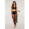 Stretch Faux Leather and Eyelash Lace Bralette w/High-Waisted Panty - Black SM - Lingerie - Hanging