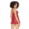 Stretch Lace Soft Triangle Cup Babydoll w/Thong Ruby O/S
