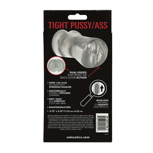 Stroke It Tight Pussy & Ass Masturbator - Clear - Dolls & Masturbators