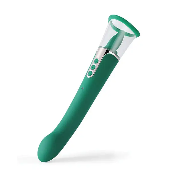 Succion Sucking G-Spot Vibrator - 3 Function Green - Stimulators