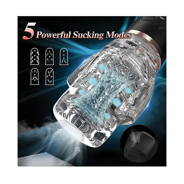 Sucking & Vibrating Blowjob Sucker Male Rose 2 - Black