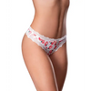 Sweet Treats Crotchless Thong w/Wicked Sensual Care Peach Lube - White L/XL - Lingerie - Packaged