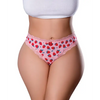 Sweet Treats Crotchless Thong w/Wicked Sensual Care Strawberry Lube - Pink QN - Lingerie - Plus/Queen - Packaged