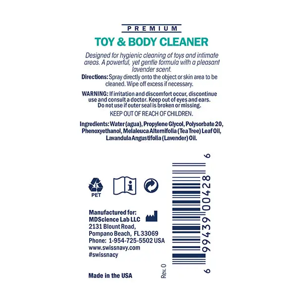Swiss Navy Toy & Body Cleaner, 1 oz