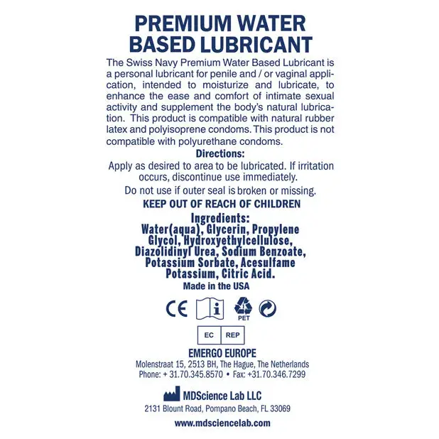 Swiss Navy Water Based Lube - 32 oz - Lubricants
