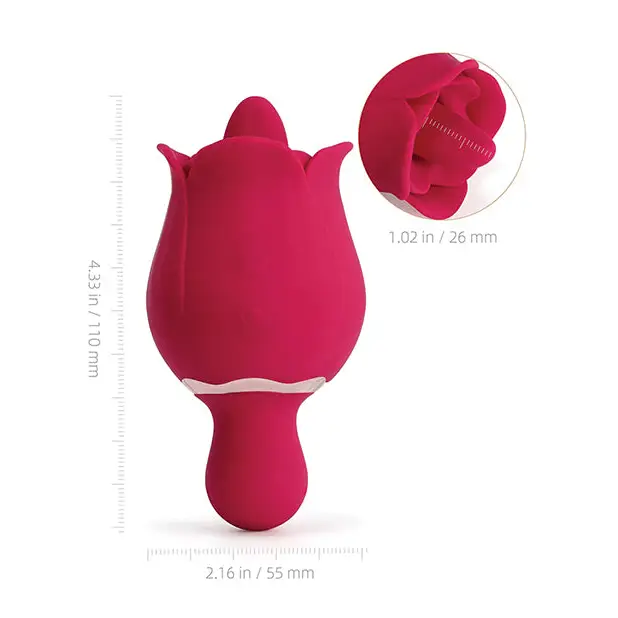 Sylvia Tongue Licking Rose Vibrator - Red - Stimulators