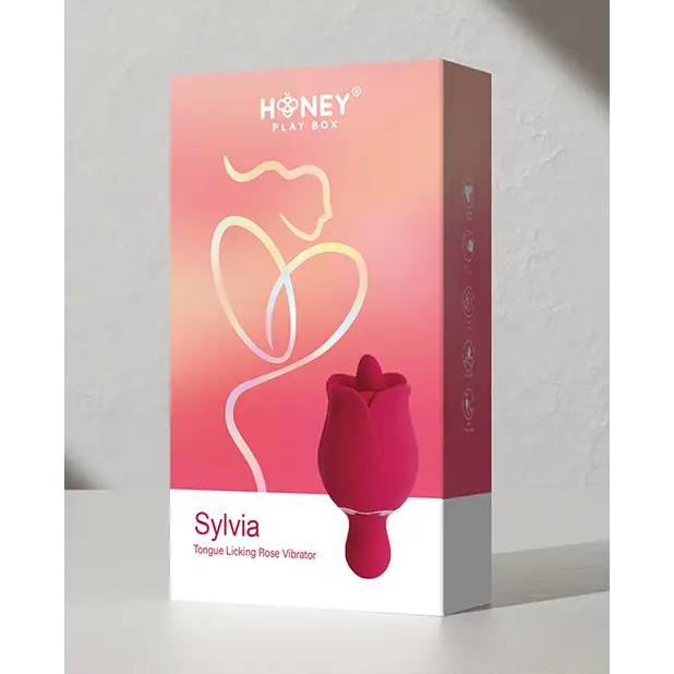 Sylvia Tongue Licking Rose Vibrator - Red - Stimulators