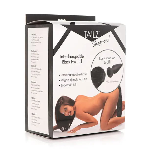 Tailz Snap On Interchangeable Fox Tail, Black
