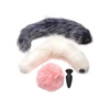 Tailz Snap On Silicone Anal Plug w/3 Interchangeable Tails, Asst Colors