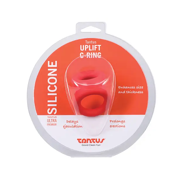 Tantus Uplift Silicone C Ring - Crimson - Penis Enhancement