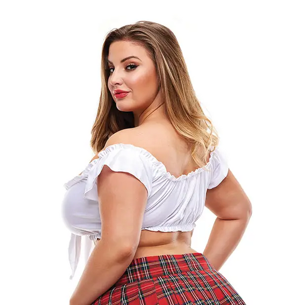 Teacher’s Pet School Girl Tie Top White 1X