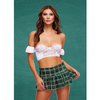 Teacher’s Pet Schoolgirl Bustier & Skirt Green/White S/M