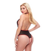 Teacher’s Pet Schoolgirl See Thru Crotchless Teddy w/Tie Black/Red S/M