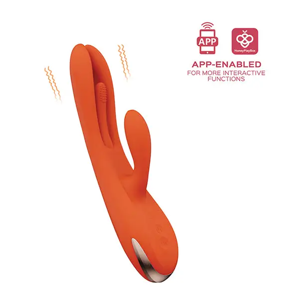 Terri App Controlled Kinky Finger Tapping Rabbit Vibrator - Orange - Vibrators