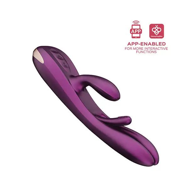 Terri App Controlled Kinky Finger Tapping Rabbit Vibrator - Purple - Vibrators