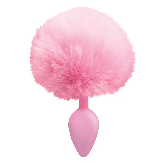 The 9's Cottontails Silicone Bunny Tail Butt Plug, Pink