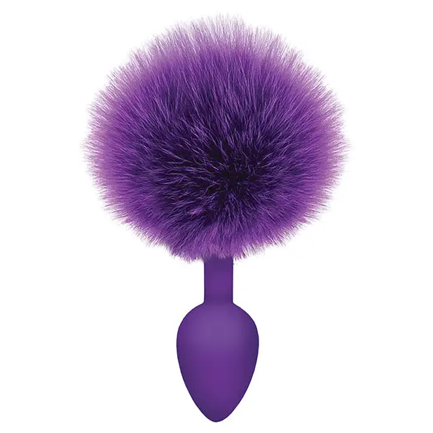 The 9's Cottontails Silicone Bunny Tail Butt Plug, Purple