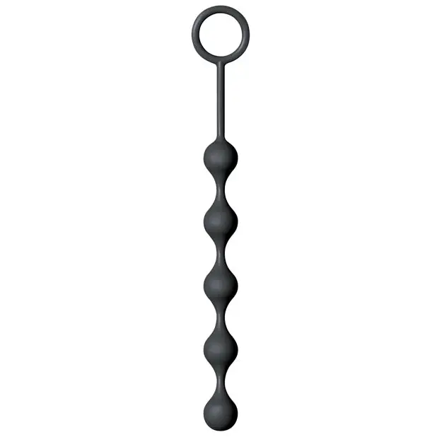 The 9’s S Drops Silicone Anal Beads - Black - Anal Products