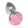 The 9's The Silver Starter Rose Floral Stainless Steel Butt Plug, Pink