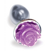 The 9's The Silver Starter Rose Floral Stainless Steel Butt Plug, Purple