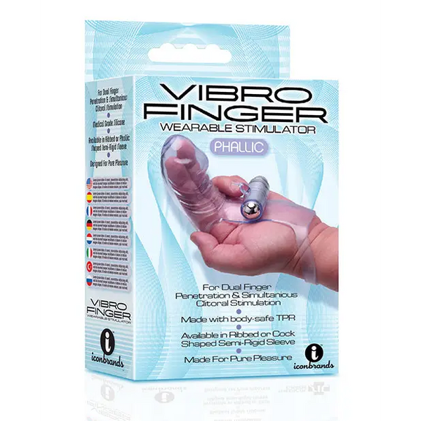 The 9's Vibrofinger Phallic Finger Massager, Purple