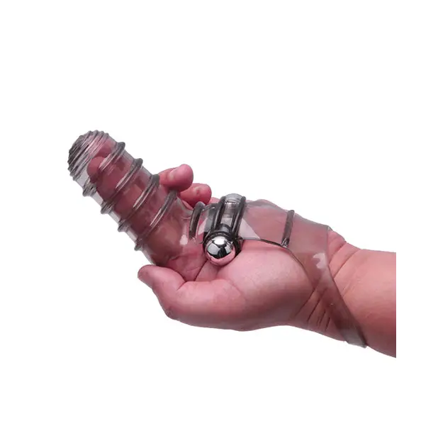 The 9's Vibrofinger Ribbed Finger Massager, Grey