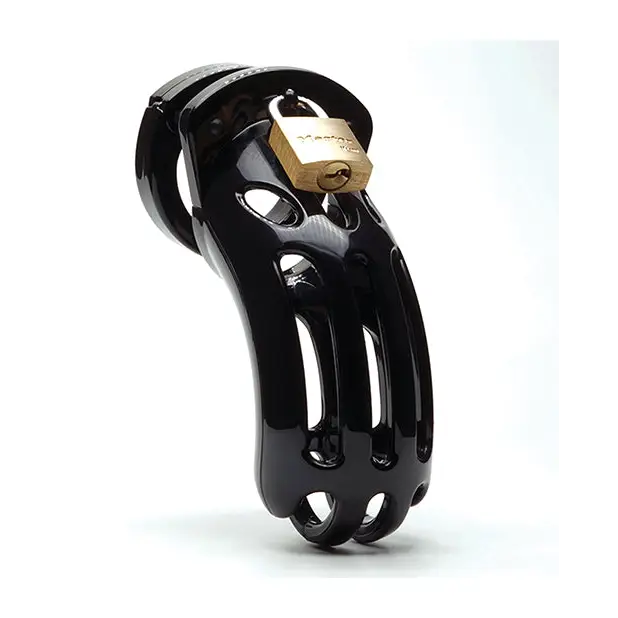 The Curve 3 3/4" Curved Cock Cage & Lock Set, Black