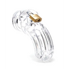 The Curve 3 3/4’’ Curved Cock Cage & Lock Set - Clear - Bondage Blindfolds & Restraints