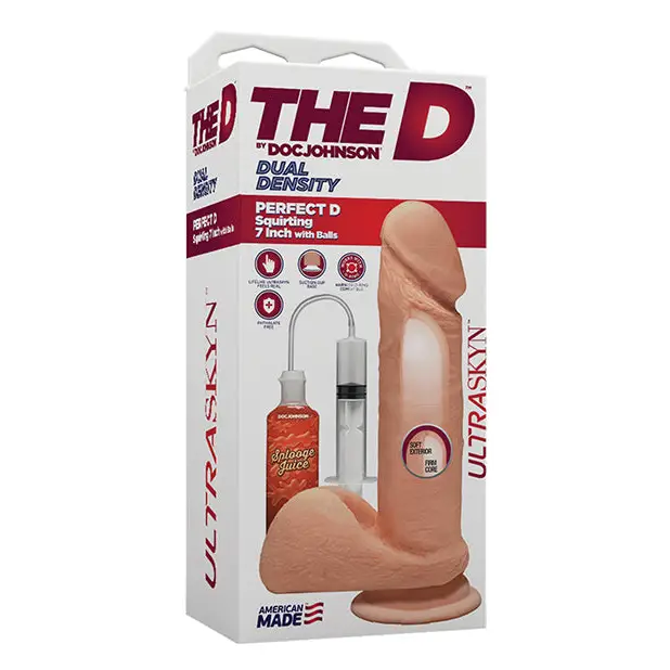 The D 7" Perfect D Squirting w/Balls, Vanilla