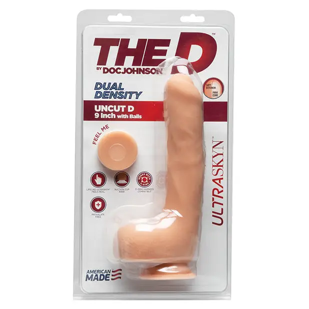 The D 9" Dual Density Uncut D w/Balls, Vanilla