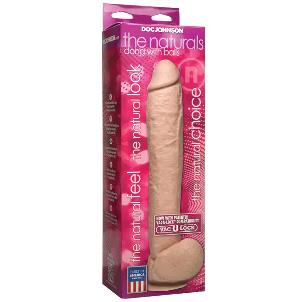 The Naturals 12’’ Cock w/Balls - Flesh - Dongs & Dildos