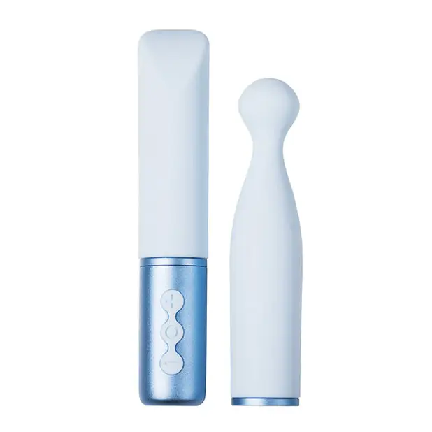 The Naughty Collection Interchangeable Heads Vibrator - Blu Bundle - Vibrators