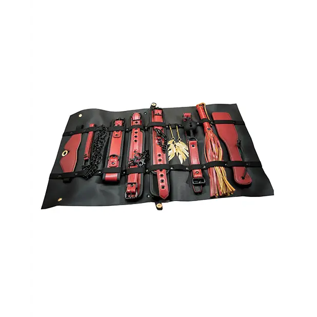 The Ultimate Fantasy Travel Briefcase Restraint & Bondage Play Kit, Burgundy