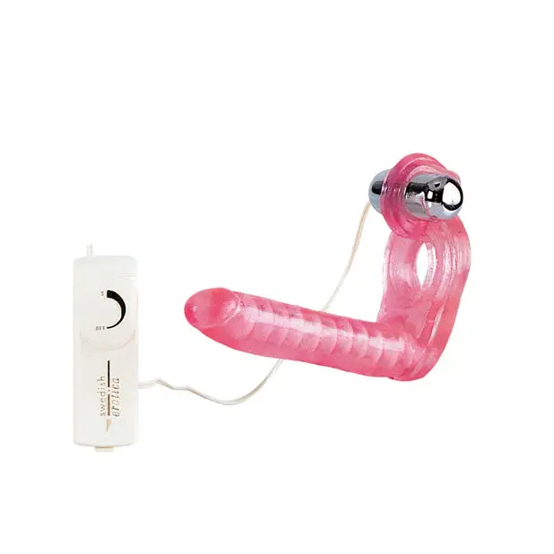 The Ultimate Triple Stimulator Flexible Dong w/Cock Ring - Pink - Dongs & Dildos