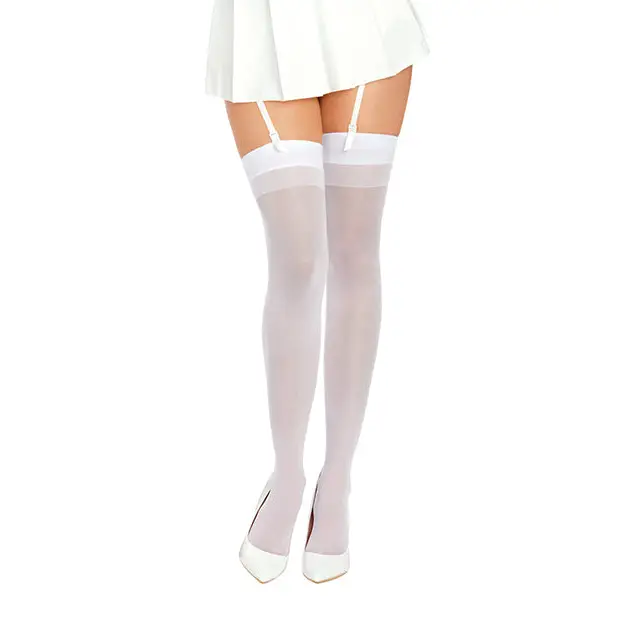 Thigh High Back Seam - White O/S - Lingerie - Packaged