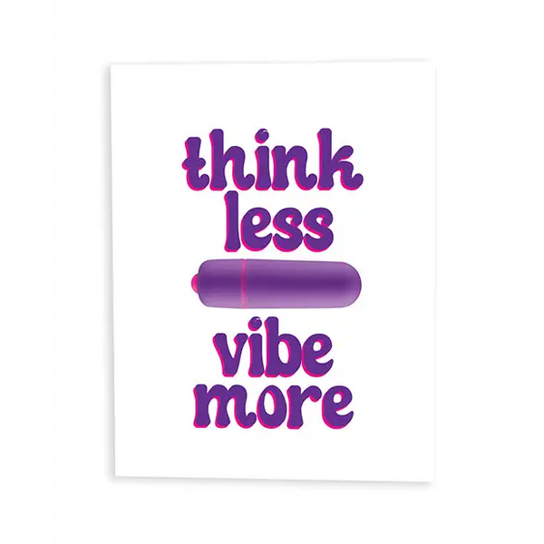 Think Less Vibe More Naughty Greeting Card w/Rock Candy Vibrator & Fresh Vibes Towelettes