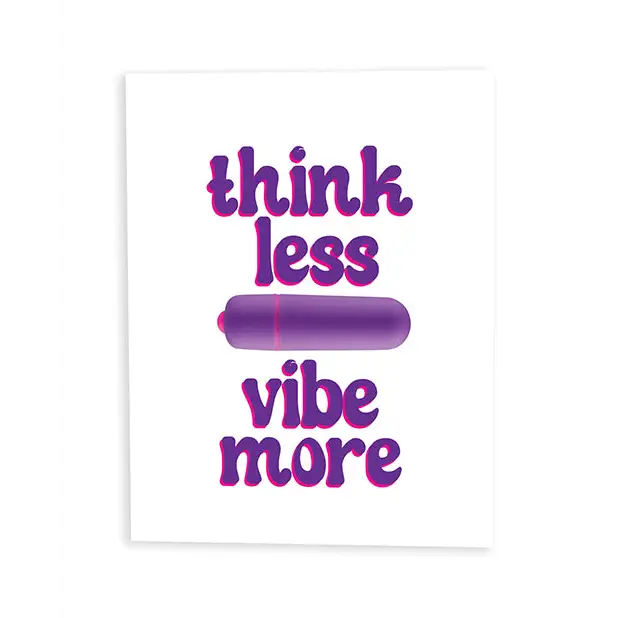 Think Less Vibe More Naughty Greeting Card w/Rock Candy Vibrator & Fresh Vibes Towelettes