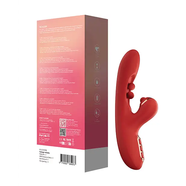 Tickler Wiggling G-Spot Vibrator & Tapping Clitoral Stimulator - Red - Vibrators